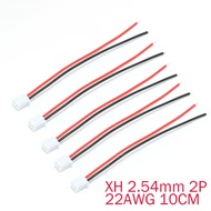 10pcs/lot JST XH 2.54mm Pitch 2 Pin Male Jack Wire Cable Connector 2P Plug Socket Cable Length 10cm 