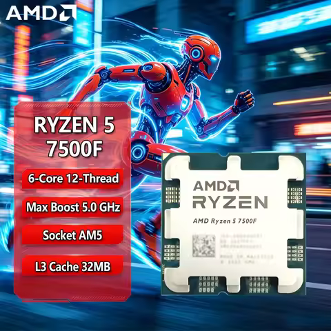 AMD Ryzen 5 7500F 3.7GHz 6-Core 12-Thread L3=32M Processor 65W R5 7500F Socket AM5 5NM DDR5 New Gami