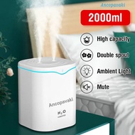 H2O 2000ML Air Humidifier Large Dual Mist Spray Humidifier Large Capacity Air Humidification Air Pur