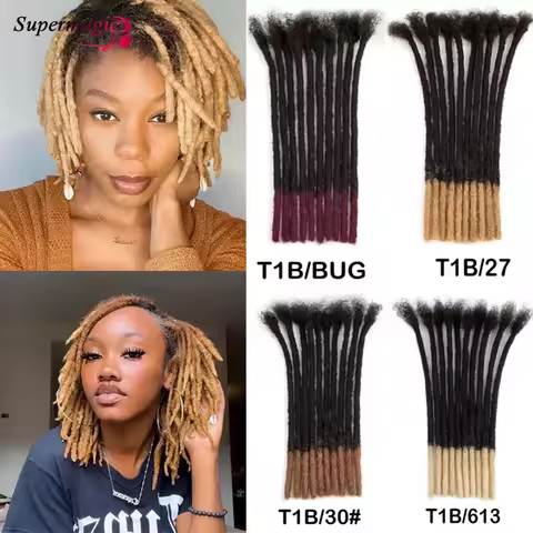 15A Human Hair Dreadlock Extensions T1B/27/30/99j Loc Extensions Human Hair 0.4cm Permanent Loc Exte