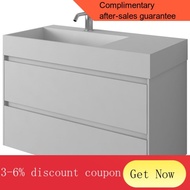 YQ6 900mm Bathroom Furniture Free Standing vanity Stone Solid Surface Blum Drawer Cloakroom Wall Hun