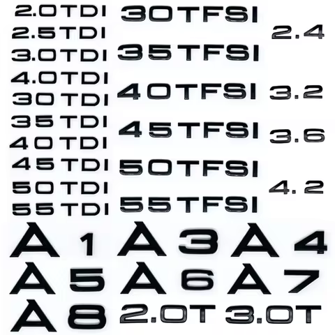 Apply to Car Trunk Sticker 3D ABS 2.0 2.5 3.0 4.0 5.0TDI 30 35 40 45 50 55 TFSI TDI For A1 A3 A4 A5 
