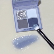 eyeshadow palette Cool Fairy Ins Blue Eyeshadow New Four-color Eyeshadow Plate Matte Fine Flash Brok