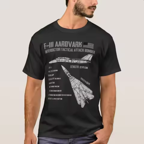 F-111 Aardvark Strike Aircraft Blueprint T-Shirt 100% Cotton O-Neck Summer Short Sleeve Casual Mens 