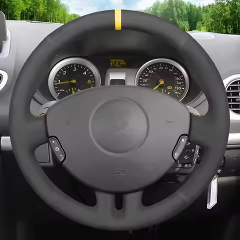 Hand Sewing Car Steering Wheel Cover Customized Non-Slip Suede Braid For Renault Clio 3 2005-2013 Cl
