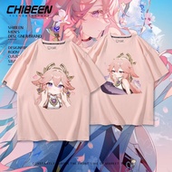 Yuanshen Game Merchandise Short-Sleeved Yae Kamiko Q Version Cute Summer Male Female Student Casual 