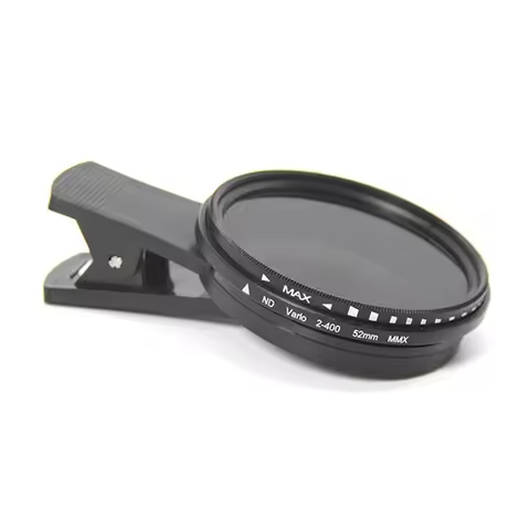 52Mm Phone ND Filter ND2 To ND400 Clip-On Variable Neutral Density Filter For Phone Mobile Smart Pho
