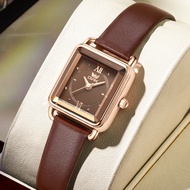 นาฬิกาข้อมือ OPK สำหรับผู้หญิง แบรนด์แท้ กันน้ำ 2024 สไตล์เกาหลี หรูหรา เรียบง่าย คุณภาพสูง สายหนัง