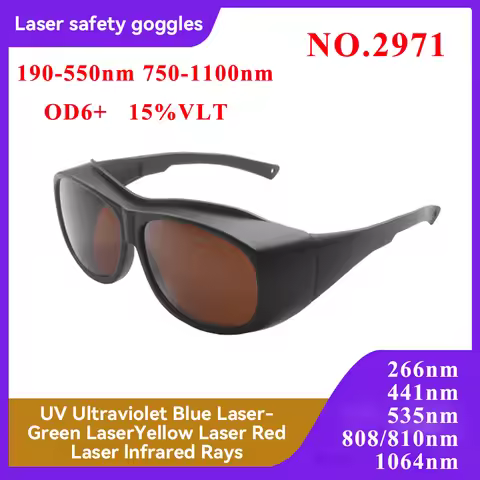Laser Protection 190-550nm 800-1100nm OD6 Laser Protective Glasses Certified 532nm 1064nm Laser Safe