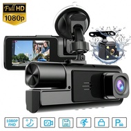 1pc,Dash Cam Front And Rear And Inside, 3 Lens Dash Camera For Cars, 1080P FHD DVR Car Dashboard Cam