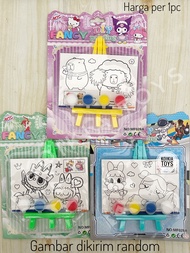 Mainan edukasi Papan lukis set melukis anak dengan stand easel mewarnai cat air