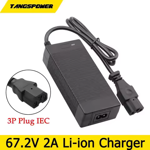 67.2V 2A Lithium Battery Charger For 16S 60V Li-ion Battery Pack Fast Charging IEC Connector High qu