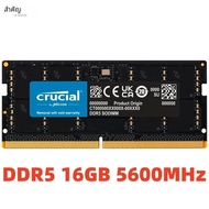 Crucial RAM 16GB DDR5 5600MHz (หรือ 5200MHz หรือ 4800MHz) หน่วยความจําแล็ปท็อป CT16G56C46S5