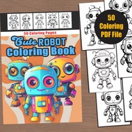 [PDF] Cute Robot Coloring Book