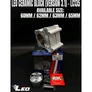 80MM LEO RACING BLOCK BLOK CERAMIC FORGED SET LC135 Y15ZR Y15 Body Panjang 77MM 78MM 68mm 70mm 72mm 