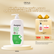 Sữa Tắm Kháng Khuẩn ASEPSO 1000ml Chiết Xuất Nha Đam – Sạch Sâu Dưỡng Ẩm Tươi Mát Dịu Nhẹ Cho Mọi Lo