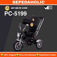 Sepeda Roda 3 Tiga PACIFIC PC 5199 Tricycle Stroller Anak Model Motor Kanopi Musik Lampu