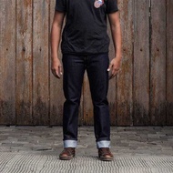 Men's Selvedge Denim Pants, 13oz black Indigo Selvedge Denim/