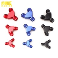 New AN6 AN8 AN10 Y Type Oil Pipe Joint Aluminum Y Block Adapter Fittings Adaptor 3 Way Adapter Fitti