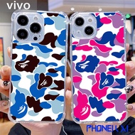 For Vivo Y91 Y95 Y20 Y20s Red and blue camouflage pattern of BAPE Case Y11S Y12S Y17s Y18 Y16 Y27 Y2