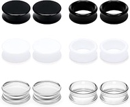 Ears Gauges Tunnels Plugs for Women Acrylic Solid Tunnel Ear Gauge Stretching Kit 6G to 1 1/4 Inch (