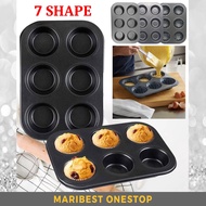 Muffin Tray Cupcake Baking Tray 6 Slot Cupcake Mould Non-Stick Cup cake Tray Cookie Mold Carbon Stee