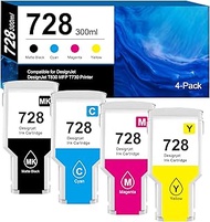728 Ink Cartridge 300 ml Replacement for HP 728 Printer Cartridge F9K17A F9K15A F9J68A F9K16A for HP