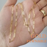 Pure 18k Saudi Pure Gold Necklace for Women Original Pawnable Bamboo Joint Necklace Versatile Solid Gold Hexagonal Chain Women Chain Fashion Simple Necklace