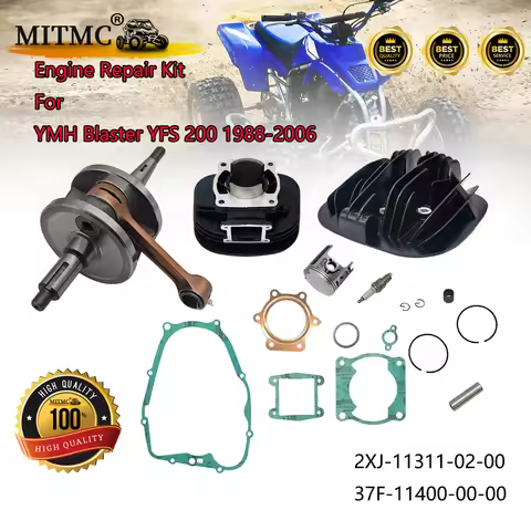 66mm Cylinder Cylinder Head Crankshaft Kit For YMH Blaster YFS 200 1988-2006 Engine Repair Kit 2XJ-1