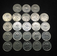 X22D 23 Keping Koin Malaysia 10 Sen Variasi Tahun Komplit 1989 sd 2011