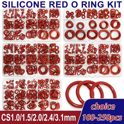 O Ring Gaskets Seal Silicone Red O-ring Sealing Kit Oil Resistant O-rings Rubber Oring High Temperat