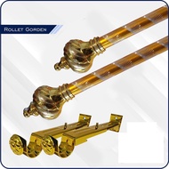 TIANG GORDEN FULL SET BATANG HORDENG BESI GORDENG 2 METER KOMPLIT MURAH GAGANG ROLLET MINIMALIS FULL
