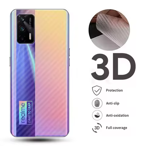 9D Curved Clear Carbon Fiber Screen Protector For OPPO Realme X50 5G 7 6 5 8 9 Pro+ Back Film Full C