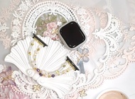 紫霧珍珠花園  淡水珍珠 紫水晶 白水晶 18k金  手錶鍊 錶帶