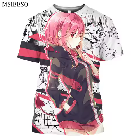 MSIEESO To Love Ru Printed T-Shirts Momo Belia Deviluke Eve Cospaly Tshirts Tops Men Cool Summer Tee