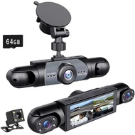 Saker Full View Car Dashcam System, 360° 4 Channel Dash Cam with Front Rear Left Right Cameras, 4K R
