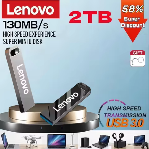 Lenovo 2TB USB Flash Drive Metal USB 3.0 Pen Drive Key 1TB 512GB Type-C High Speed Pendrive 256GB Mi