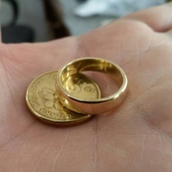 Cincin koin Emas 24K malaysia gak luntur motif polos awet dan tahan lama