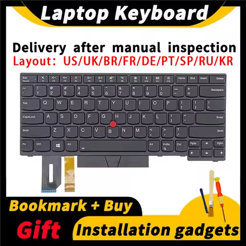 Laptop Replacement Keyboard for Lenovo ThinkPad E480 E485 E490 E495 L380 L390 L480 R480 T480S L490 T