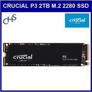 Crucial P3 2000GB 2TB PCIe 3.0 NVMe™ technology M.2 2280 Solid State Drive CT2000P3SSD8 5 Years Manufacturer Warranty