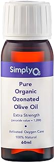 Simply O3 Pure Organic Ozonated Olive Oil Extra Strength 1200 Peroxide For Face and Skin Helps In Acne, Anti-Aging, Wrinkles and Rosacea For Sensitive Skin Made in Spain