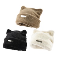 Woolen Hat Children South Korea's New Cute Cat's Ears Cat-ear Bread) Mink Cold Wai Imitation Q1d4