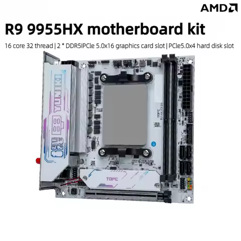 AMD Ryzen 9 9955HX Onboard CPU Kit Mini-ITX Motherboard PCIe5.0x16 DDR5 Dual M.2 PCle5.0x4/PCle4.0x4