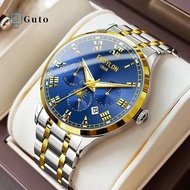 Guto Fashion Ultra-thin Authentic Watch for Men Automatic Waterproof Seiko Men's Watch Stainless Steel Korean Style Wrist Watch Business Casual Clock Date Chronograph Stainless Mens Quartz Watch S32