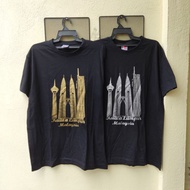 [🫶Ready Stock 🫶] T-Shirts Malaysia KLCC & Merdeka 118 (Gold and Sliver printed) 100% Material cotton