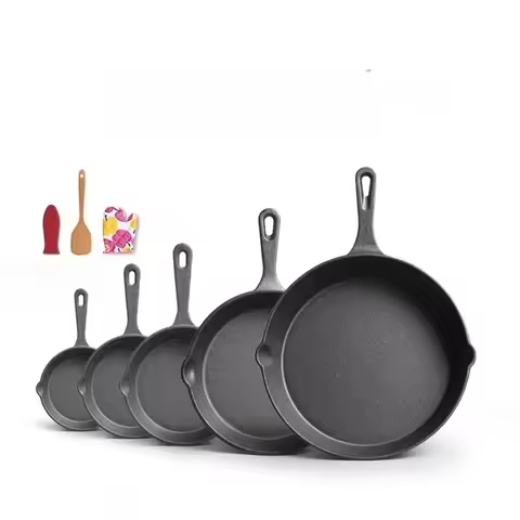 Cast Iron Pan Uncoated Frying Pan Small Frying Egg Pan Household Pan Kitchenware Set Oil Splashing P