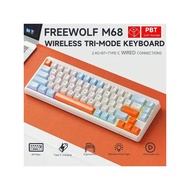 FREEWOLF M68 68-Key Tri-Mode Wireless Mechanical Keyboard RGB PBT 2000mAh