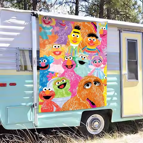 S-Sesame S-Street Large Size Flags Printing Patterns Interesting Birthday Party Decorations Banner