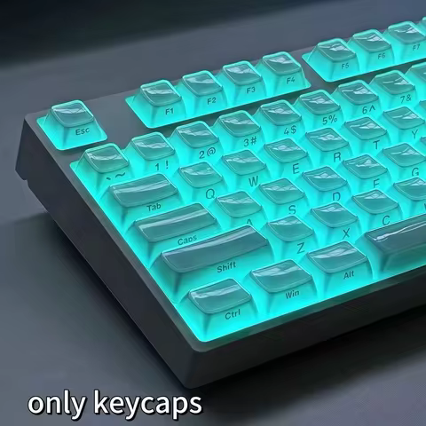 136-Key Jelly White Side-Printed Keycaps, OEM Height, Compatible with Wooting