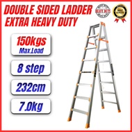 EXTRA HEAVY DUTY 8 Step (150kgs Max Load) Double Sided Aluminium Ladder (Exploit)/ Tangga Heavy Duty